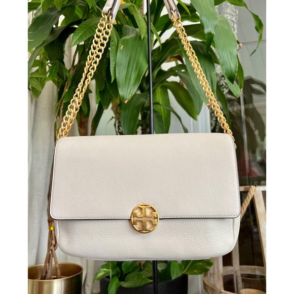 ♦️♦️AUTHENTIC TORY BURCH WHITE LEATHER CHELSA HANDBAG - Picture 14 of 14